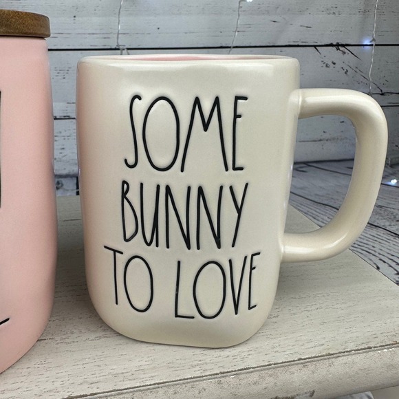 Rae Dunn Pink Bunny Love Cellar and Some Bunny To Love Easter Mug Set - Picture 3 of 10
